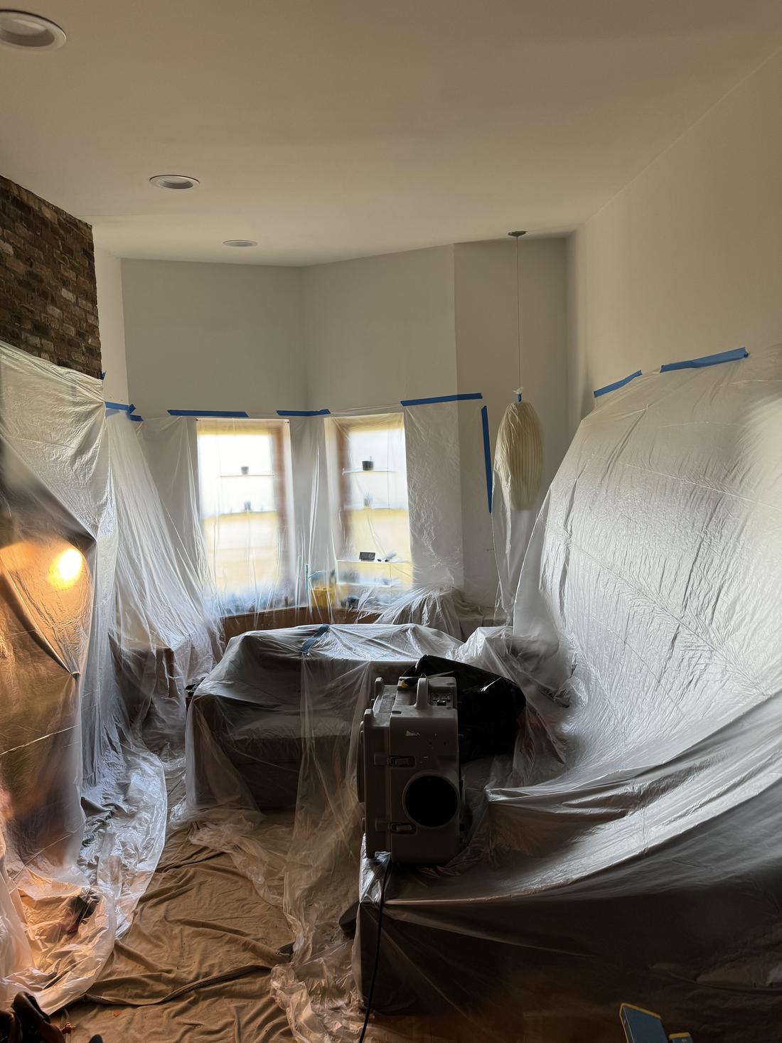 Furniture and floors protected during a Viking HVAC installation
